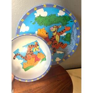 Vintage Disney Winnie the Pooh & Tigger Zak Designs Plate & Bowl Set